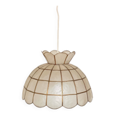 Vintage pendant in mother-of-pearl and brass, France 1970.