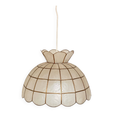 Vintage pendant in mother-of-pearl and brass, France 1970.