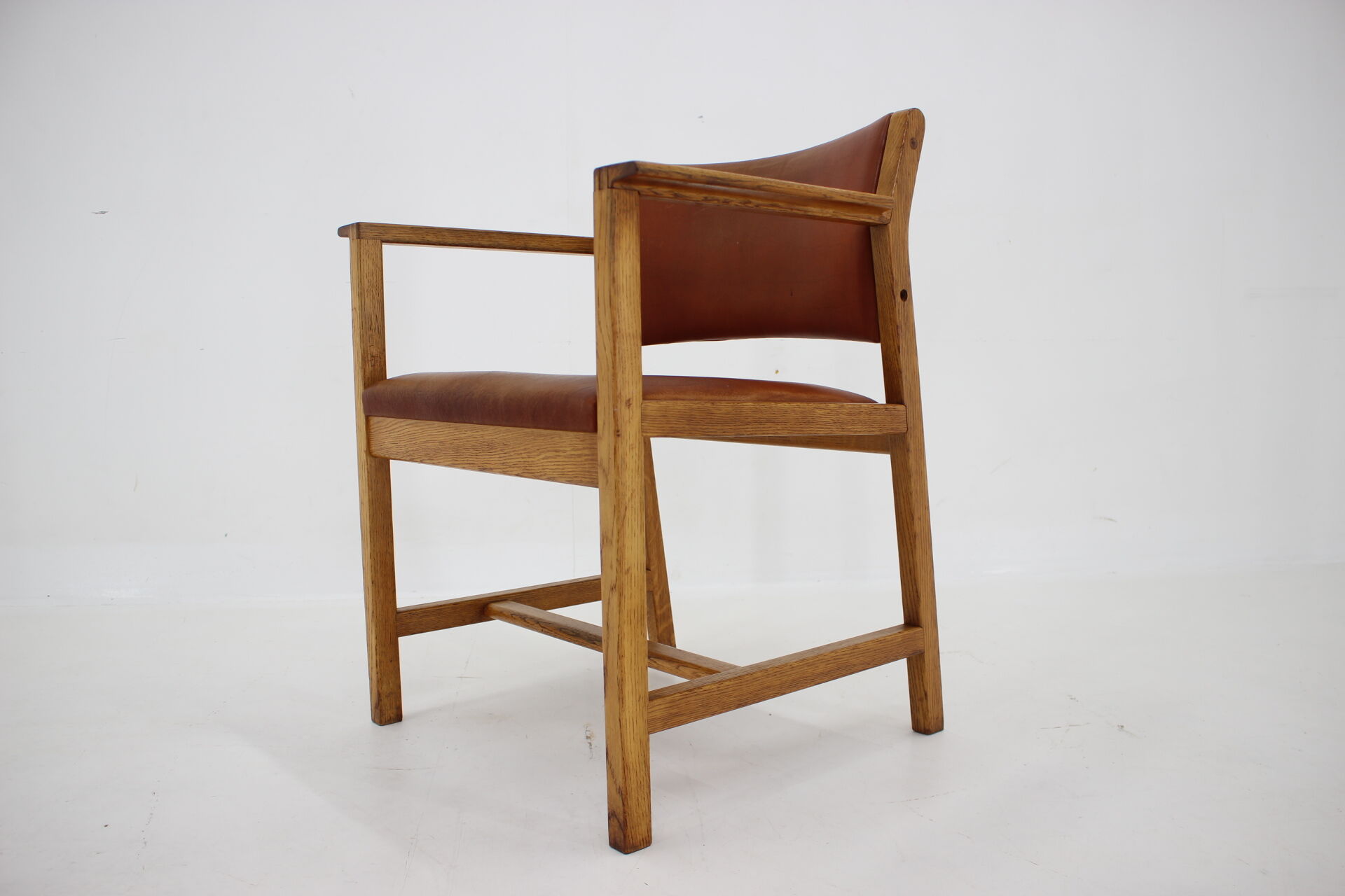 1960s Borge Mogensen Oak and Leather Desk Chair, Denmark