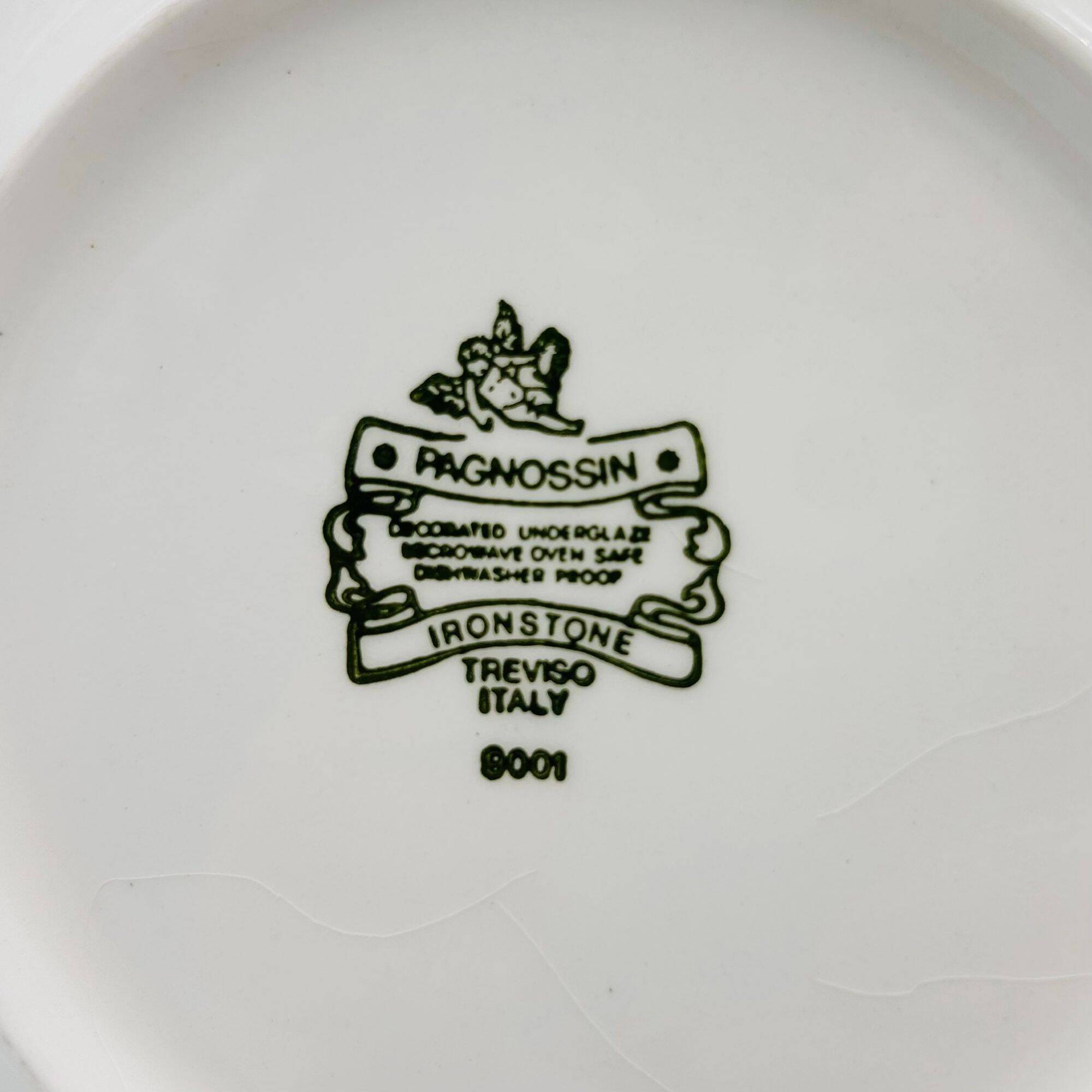 6 vintage dessert plates in porcelain, Pagnossin - Treviso Italy.