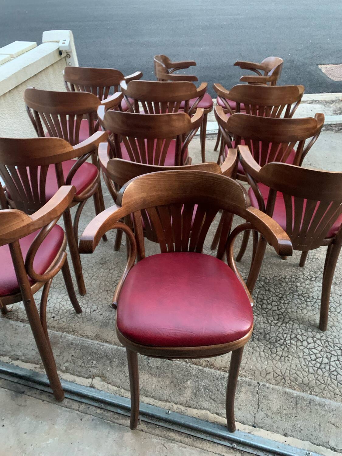 Set of bistro armchairs (14 armchairs)
