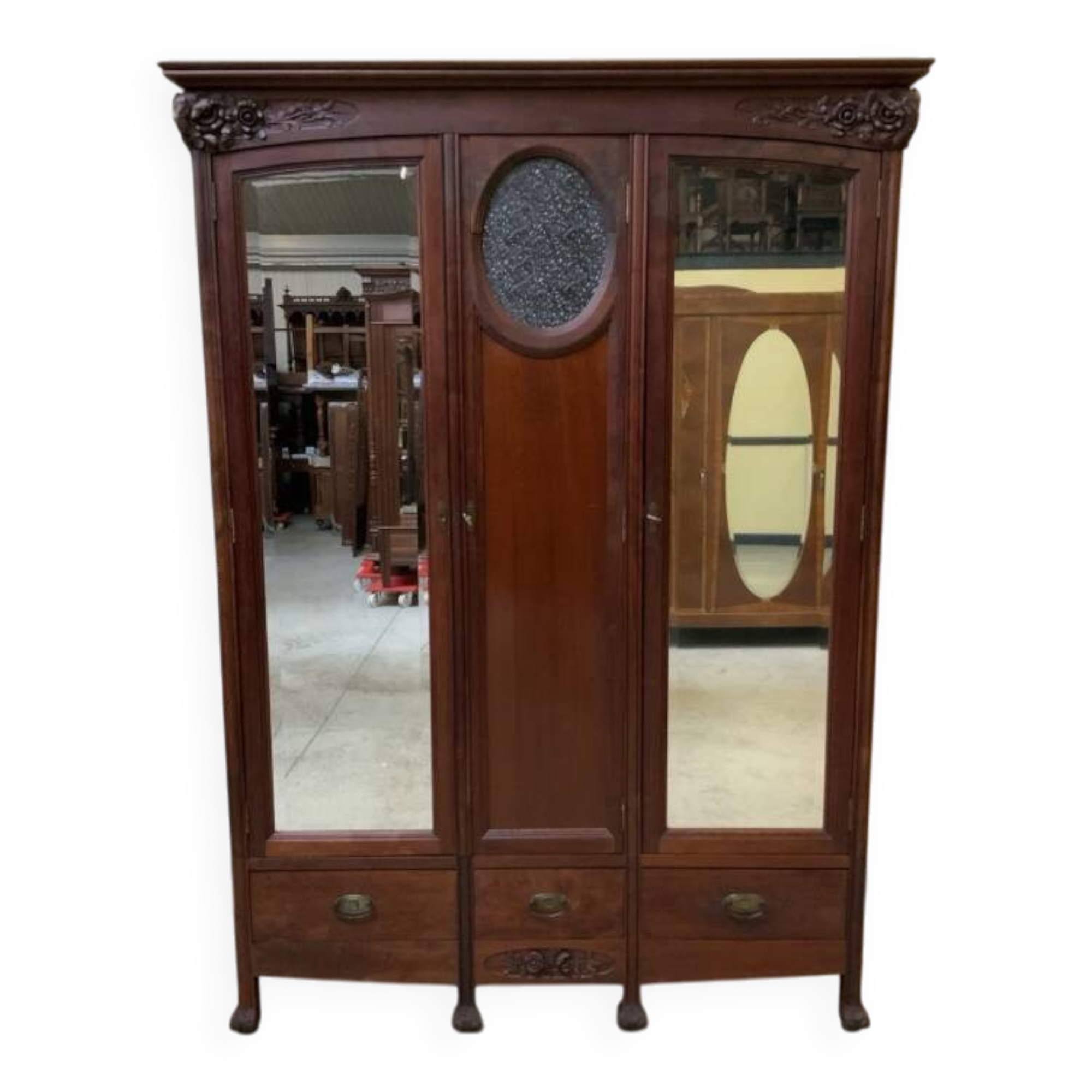 Antique wardrobe, linen cupboard - Art Nouveau