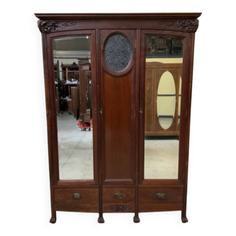 Antique wardrobe, linen cupboard - Art Nouveau
