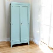 Armoire parisienne vintage bleu vert grisé