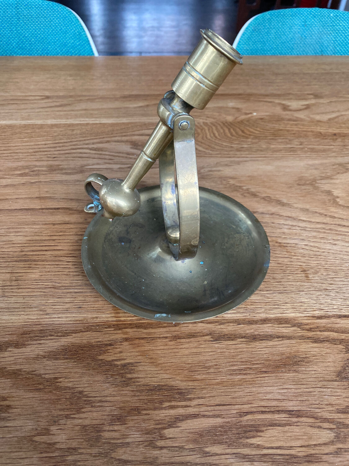 Antique brass candle holder