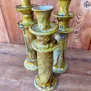 3 Bougeoirs de Tamegroute en céramique émaillé.
