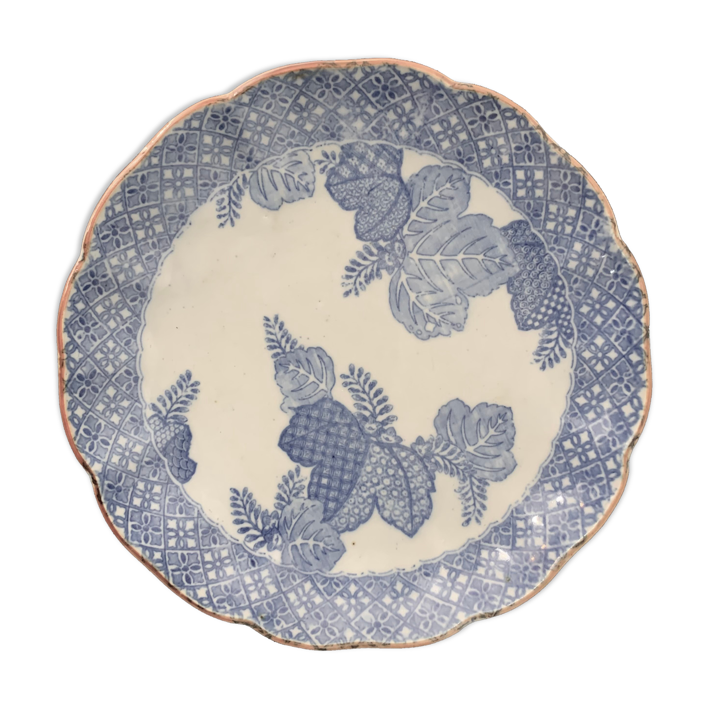 Chinese hollow plate inspired by the blue family of the Compagnie des Inde, mid-19th century