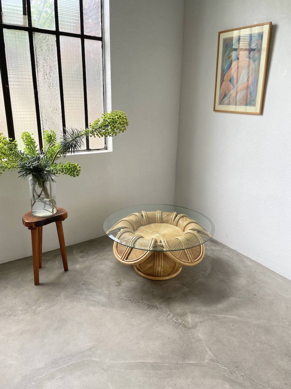 Vivai del sud “flower” rattan coffee table