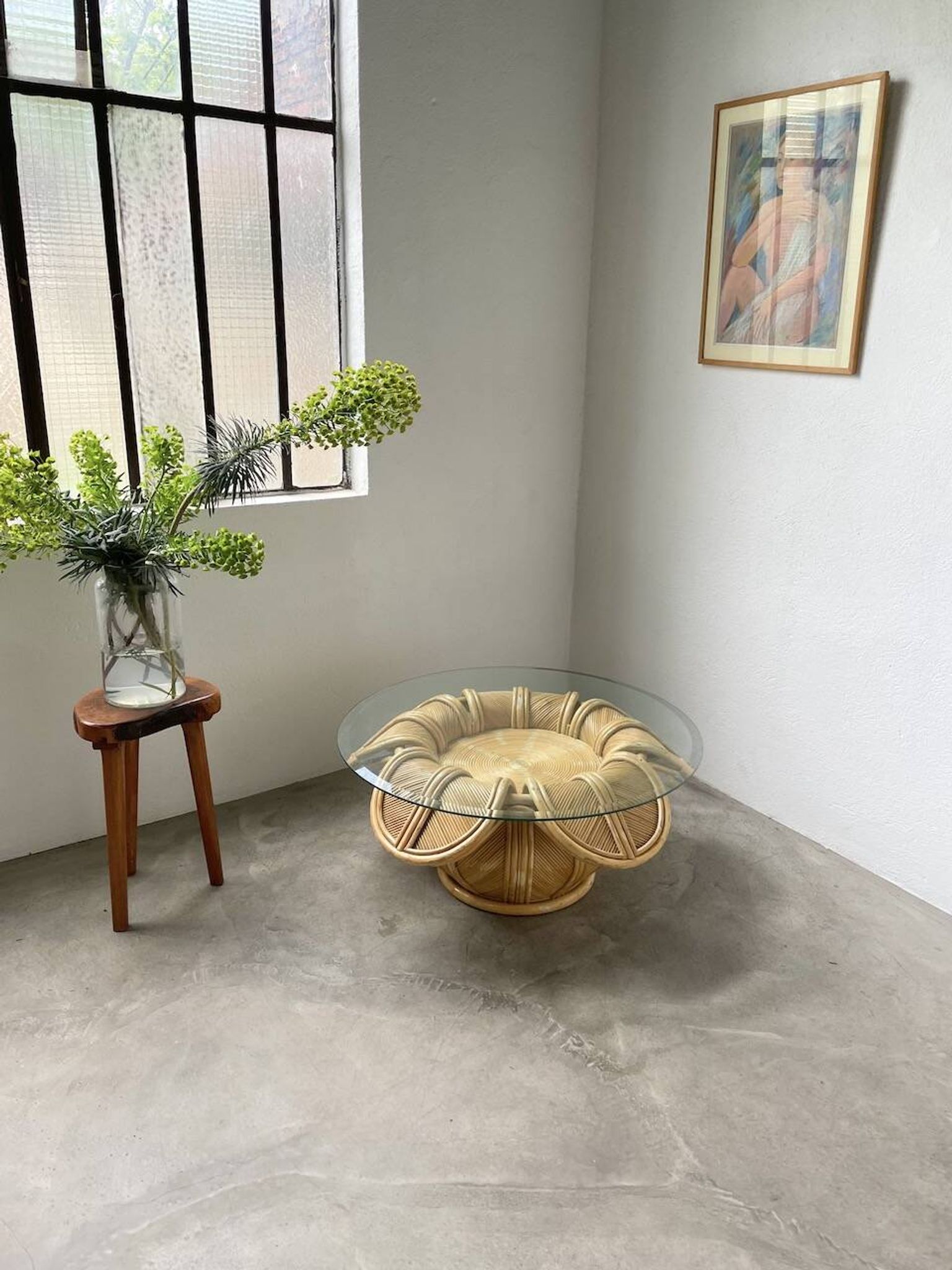 Vivai del sud “flower” rattan coffee table