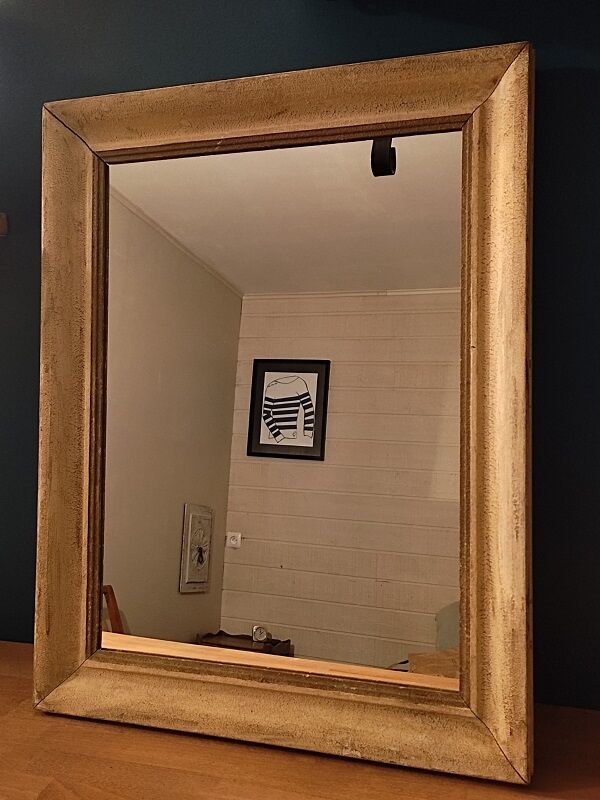 Mirror patinated wood frame gilded