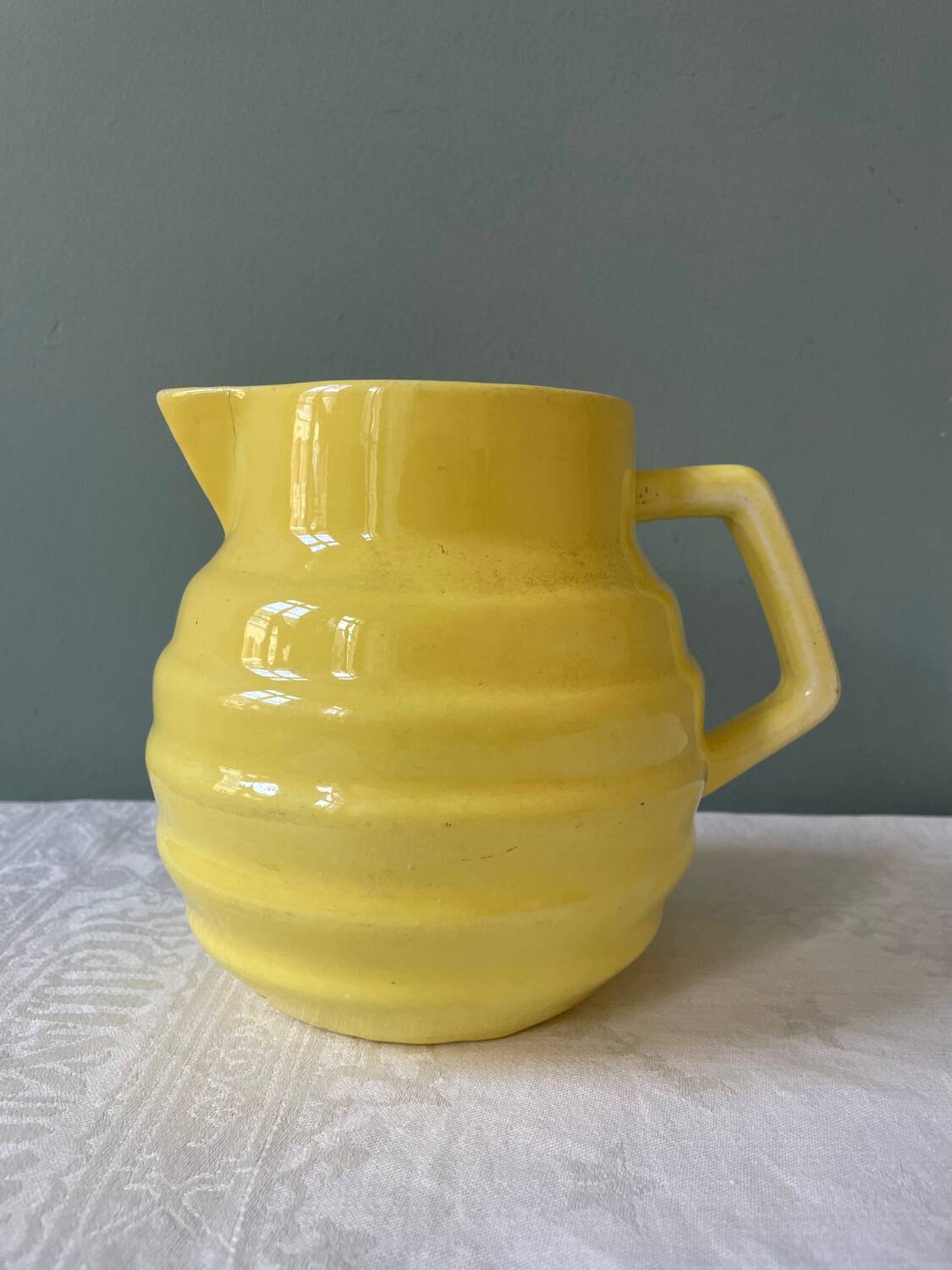 Old yellow pitcher Ste Amandinoise St Amand
