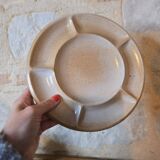 6 "Grès du Marais France" compartment plates for fondue