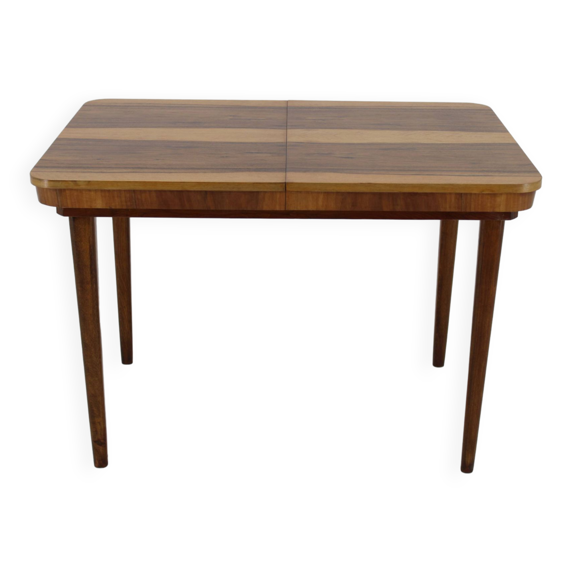 1940s Extendable Dining Table in Walnut, Czechoslovakia