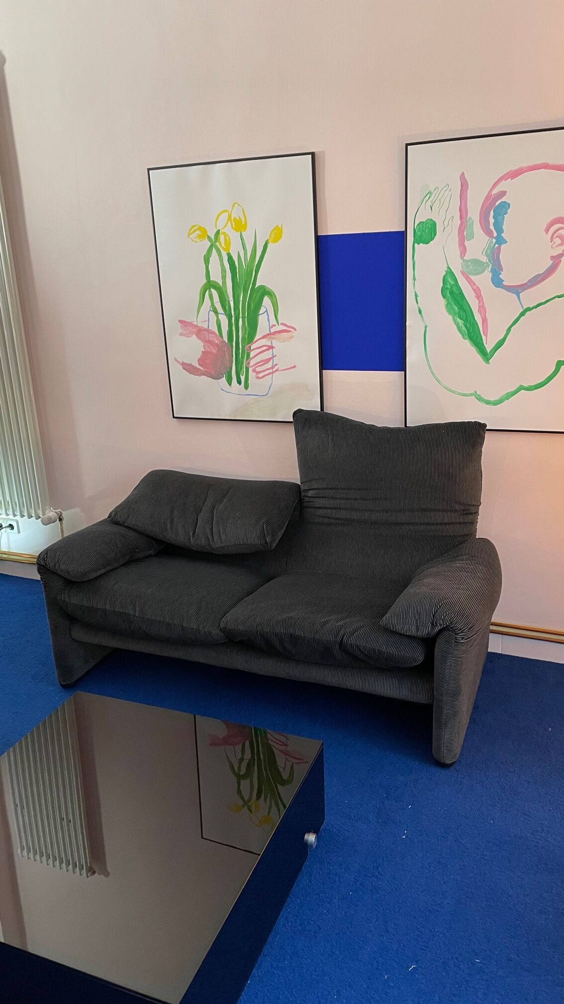 Maralunga sofa 2 seats Cassina edition 80s/90s