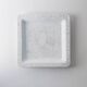 White Ceramic Plate with Etched Rooster Relief – Vintage Mid-Century Square Plate, Jacques Innocenti Style