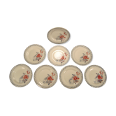 Lot 8 flat plates faience of digoin sarreguemines decoration of roses series olga