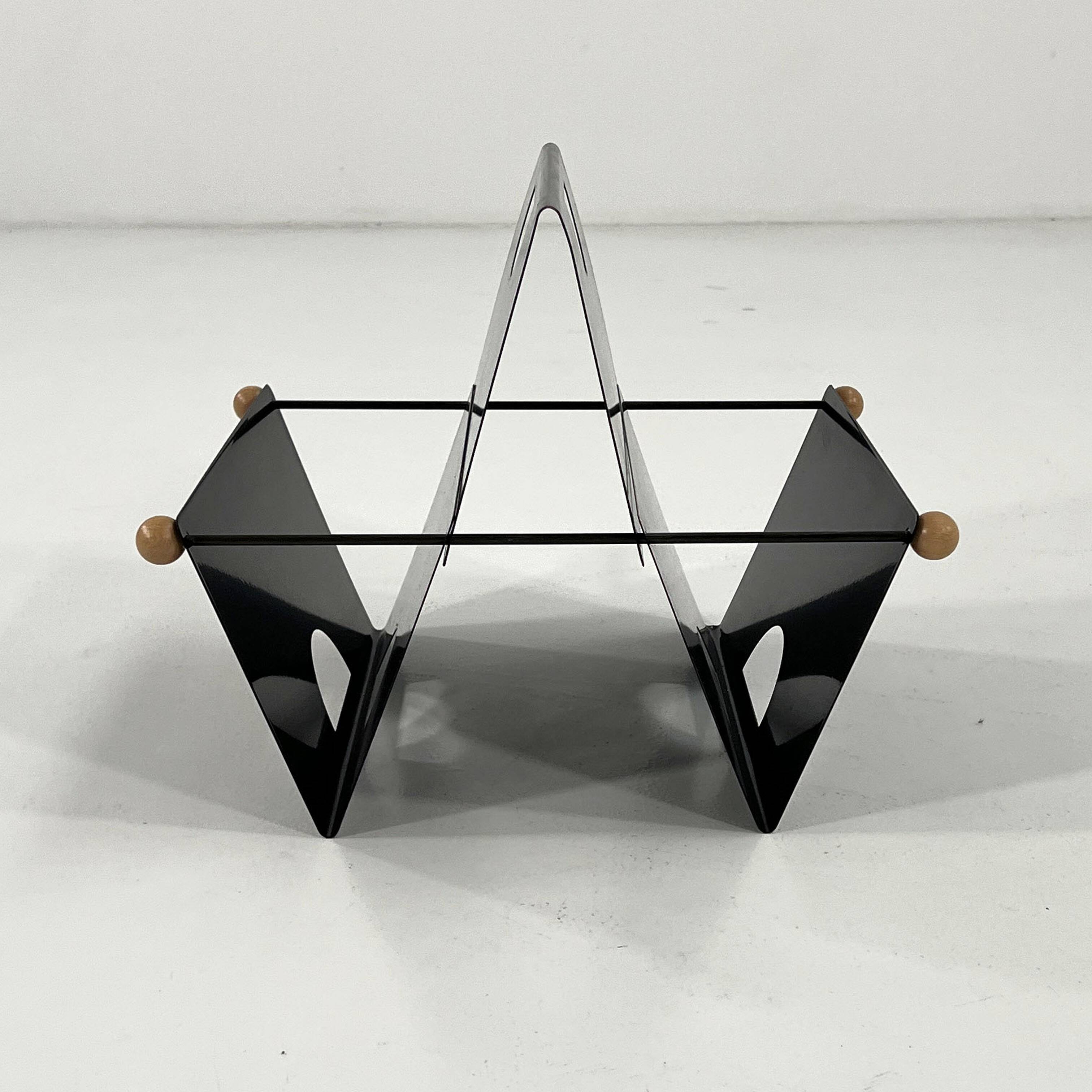Folded metal magazine rack, 1980