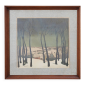 Valerius De Saedeleer Snowy Flemish Village Lithograph, Belgium ca. 1920