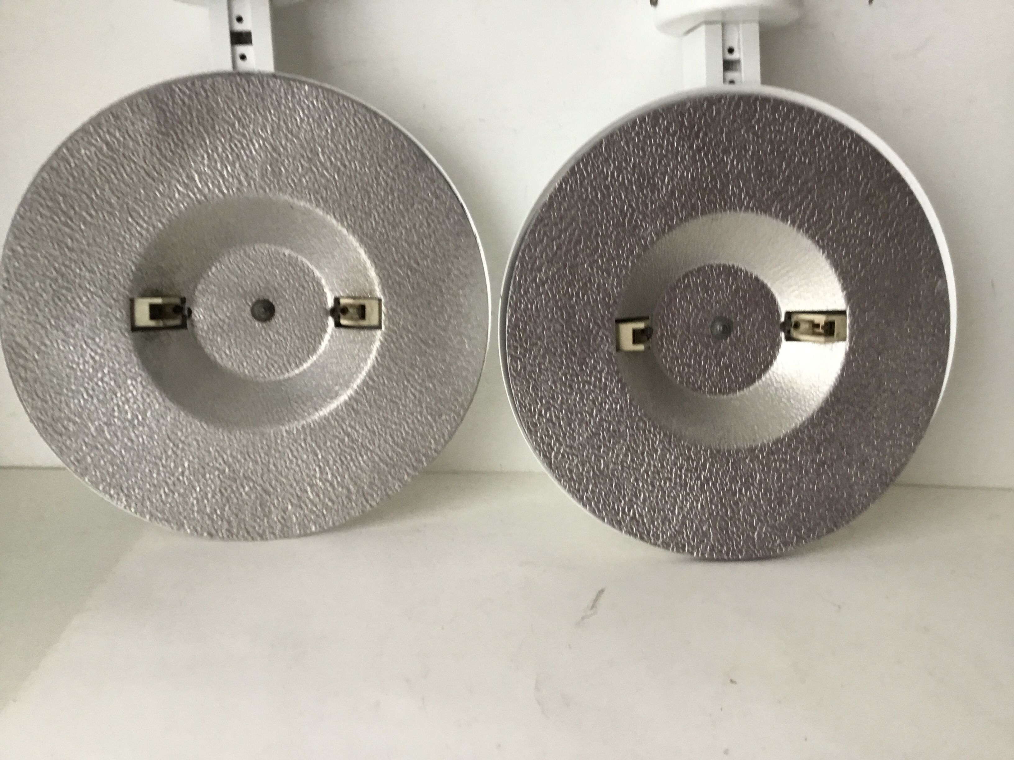 Pair of 80s metal wall lights