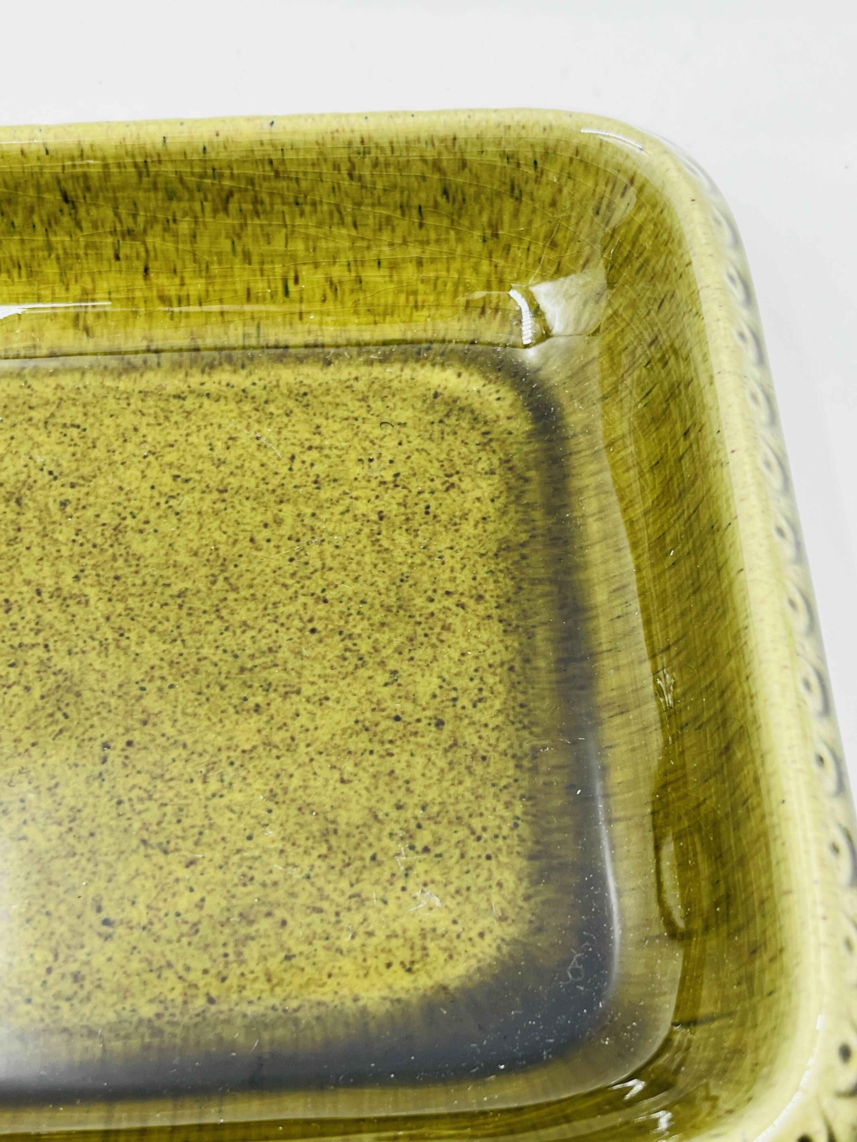 Lot 2 plats carrés en grès Deco Hälsingborg K.J. Svensson