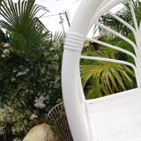 White rattan shelf