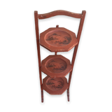 Chinese folding pedestal table in red lacquered wood