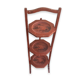 Chinese folding pedestal table in red lacquered wood