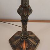 Art nouveau lamp signed Paris Stars 1950 and glass paste