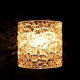 Vintage pendant light with 3 glass and chrome elements, 1960.