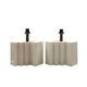 Hollywood regency set of 2 ceramic table Lamps, France 1970s