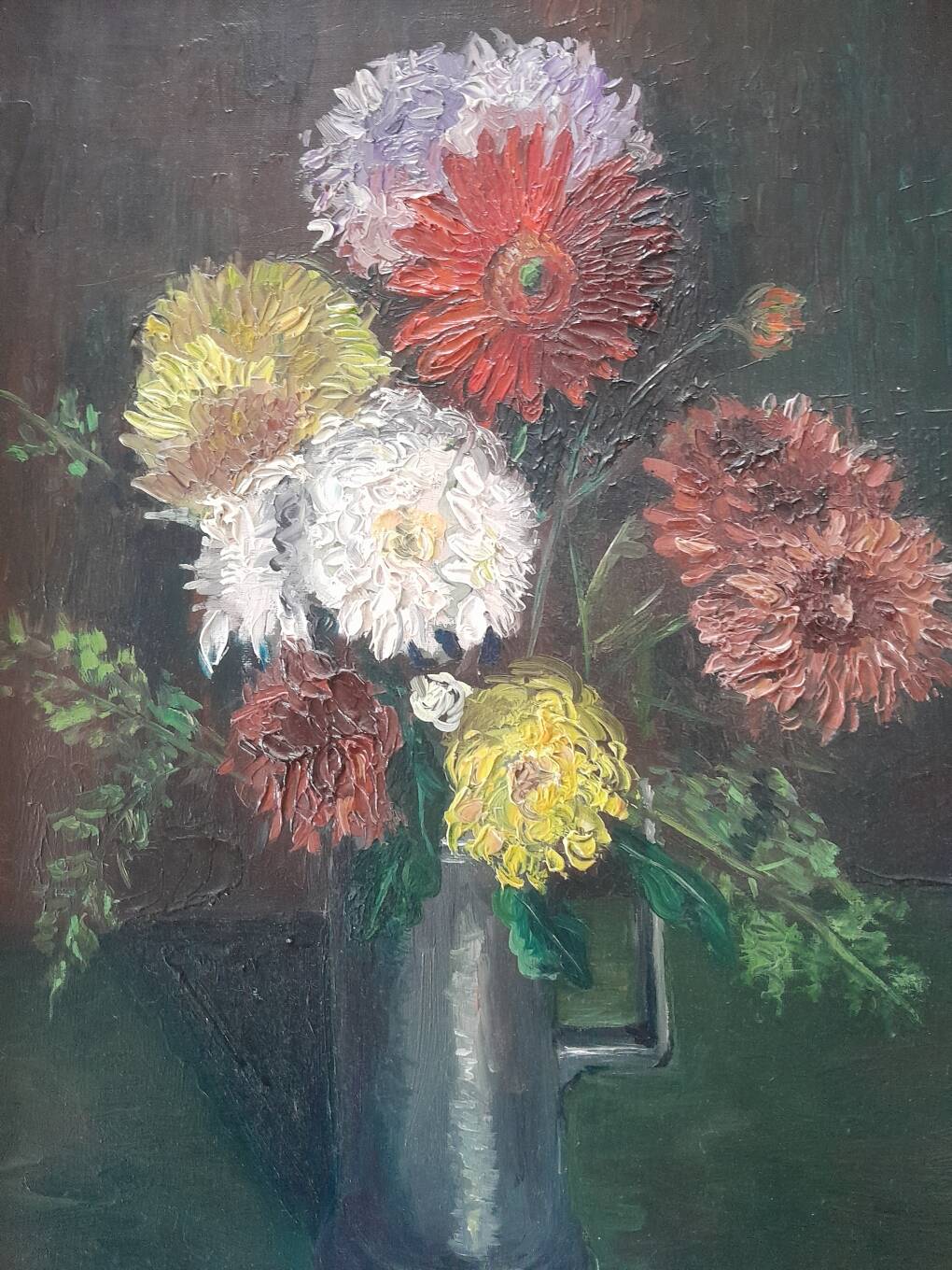 Oil painting, still life signed Bretagne.