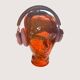 Decorative sculptural head in amber glass – Contemporary design