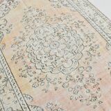 6x9 Turkish Apricot Oriental Vintage Rug, 180x289Cm