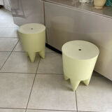 Pair of BUBU XI STARK almond glass stools