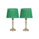 Candlesticks mounted as lamps, silver-plated bronze.