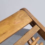 Chaise longue enfant en bambou & hêtre vintage 1950