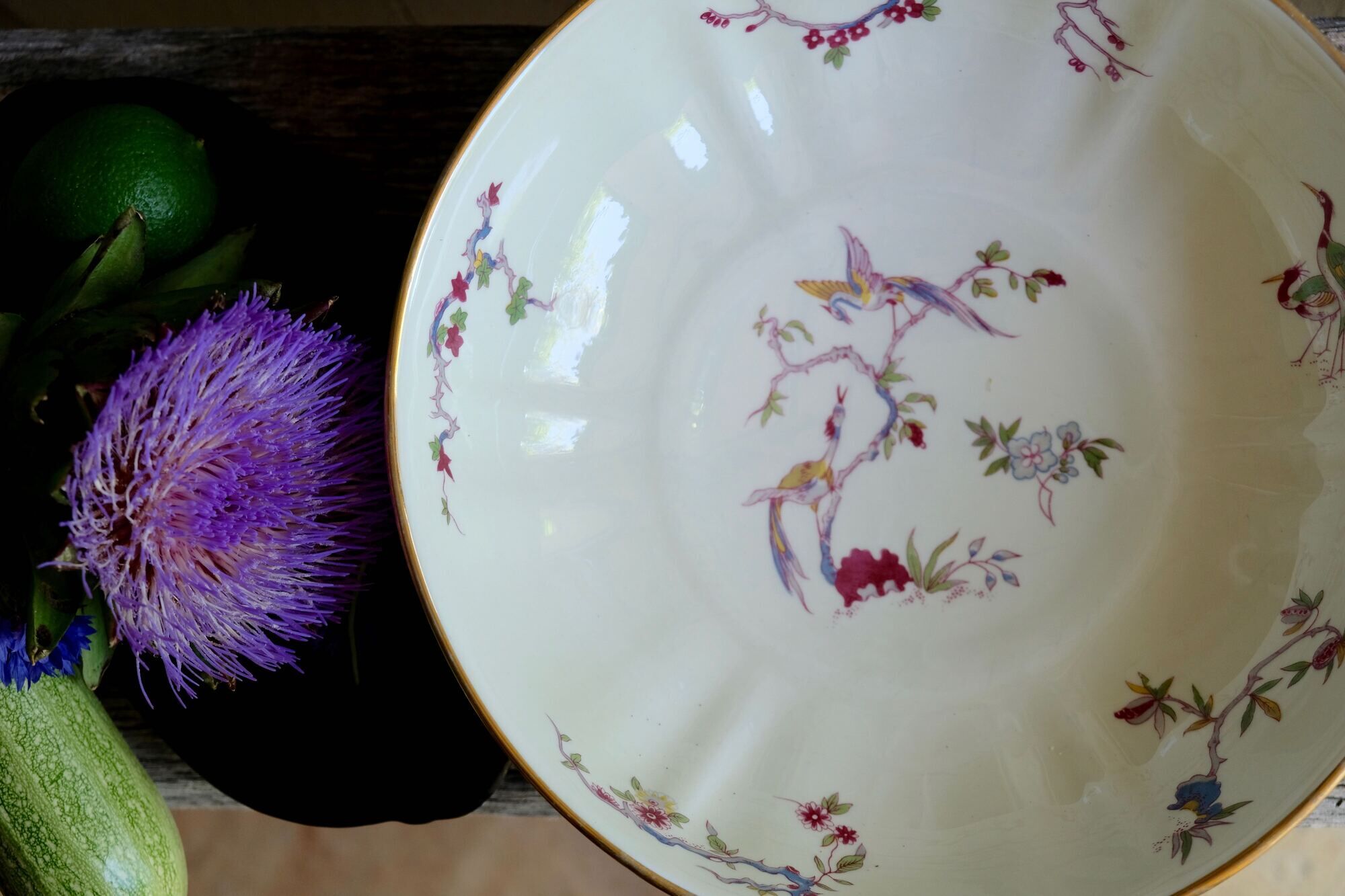 Flat porcelain bowl B & C Limoges L. Bernardaud & Cie France