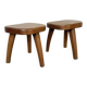 Pair of Henri Bataille oak stools