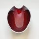 Designer bowl centerpiece in iridescent red enameled metal