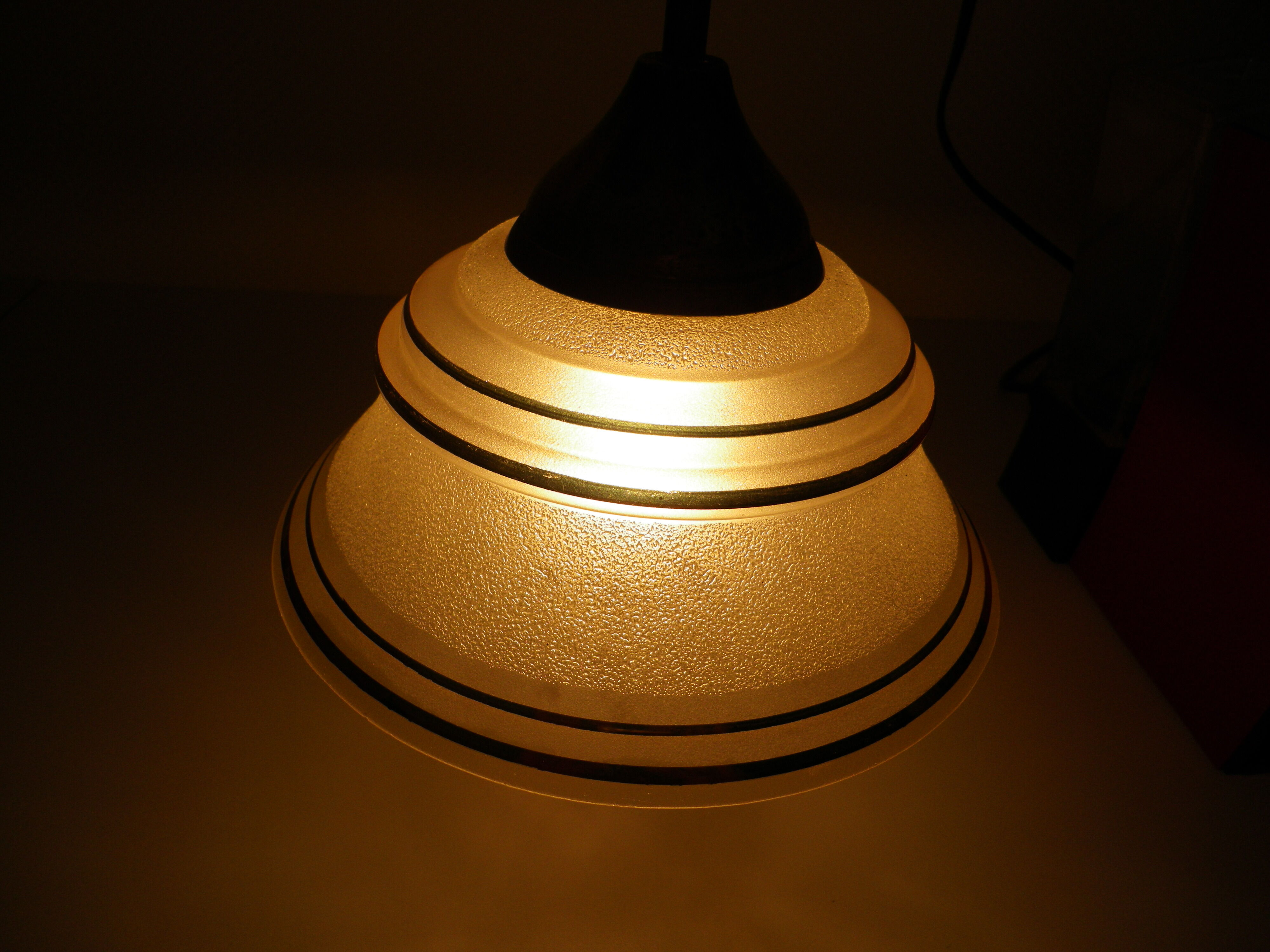 Suspension in brass and glass opaque Netherlands 1960s/1970s