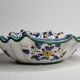 Deruta enameled ceramic bowl with bird decoration, 28 cm
