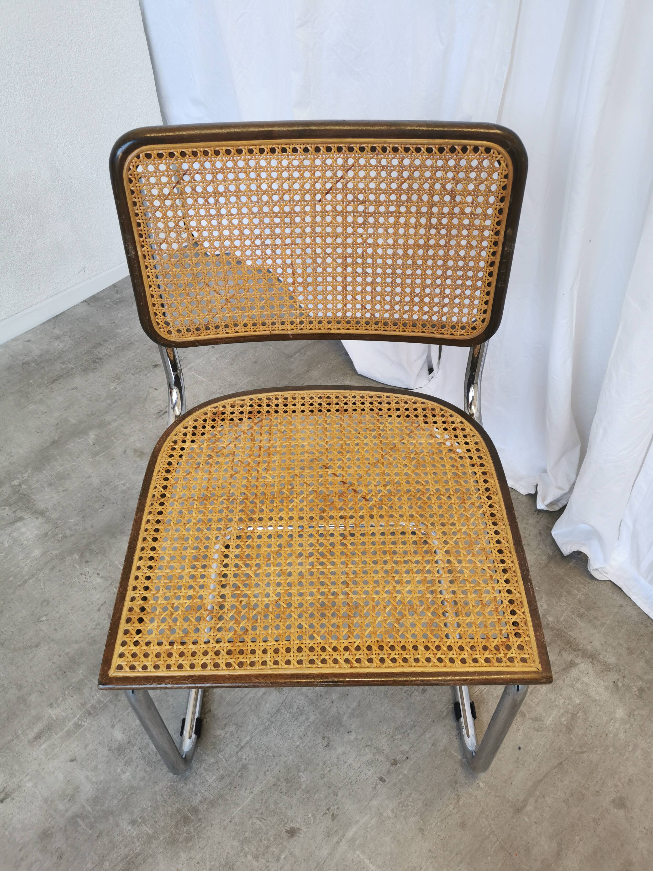 Vintage Cesca Cane Chair: 1970s Italian Mid-Century Modern Dining Office Ch