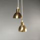 Hans-Agne Jakobsson Perforated Brass Pendants Pair for Markaryd 1960