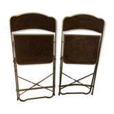 Paire de chaises pliantes en velours