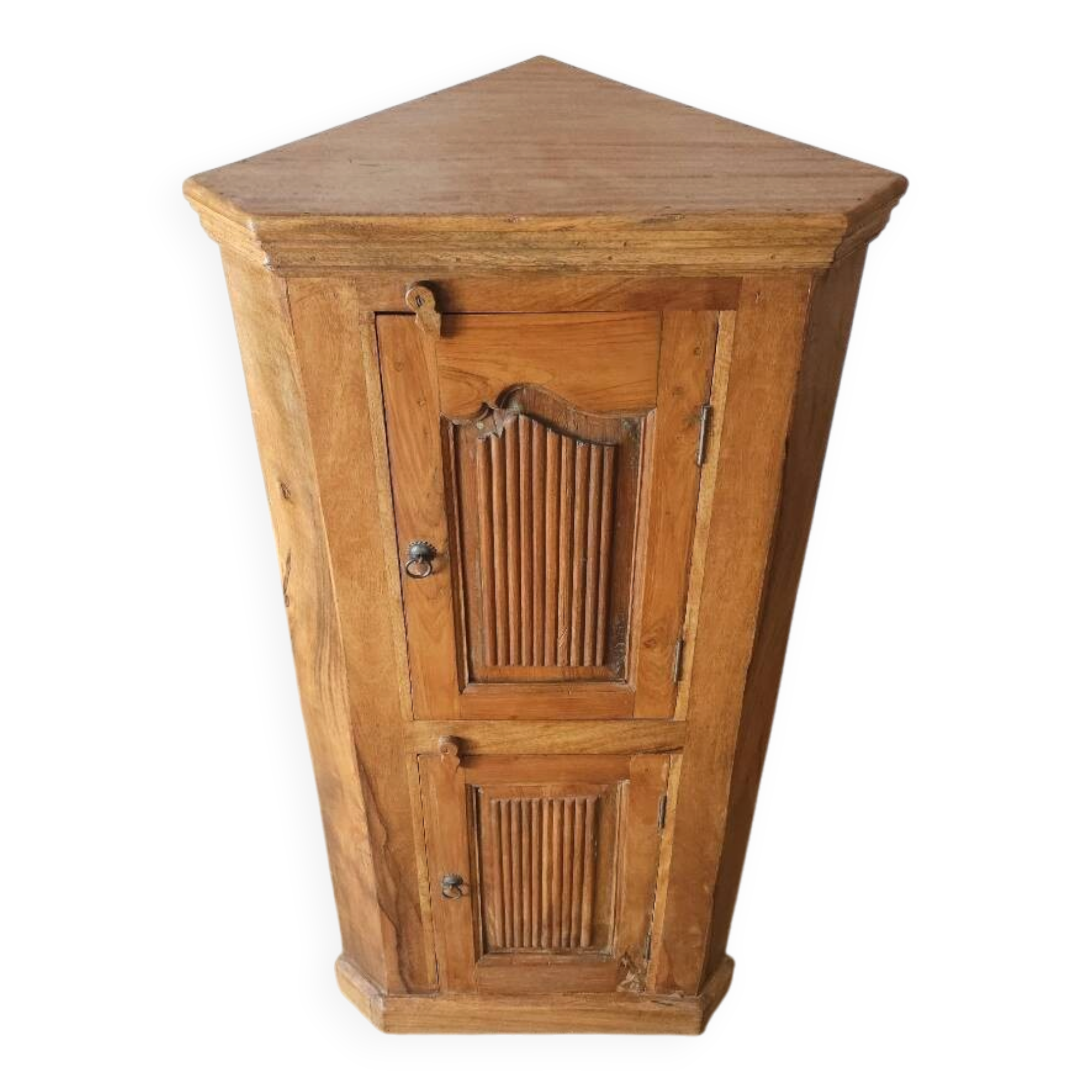 Rustic low corner unit, French artisanal work