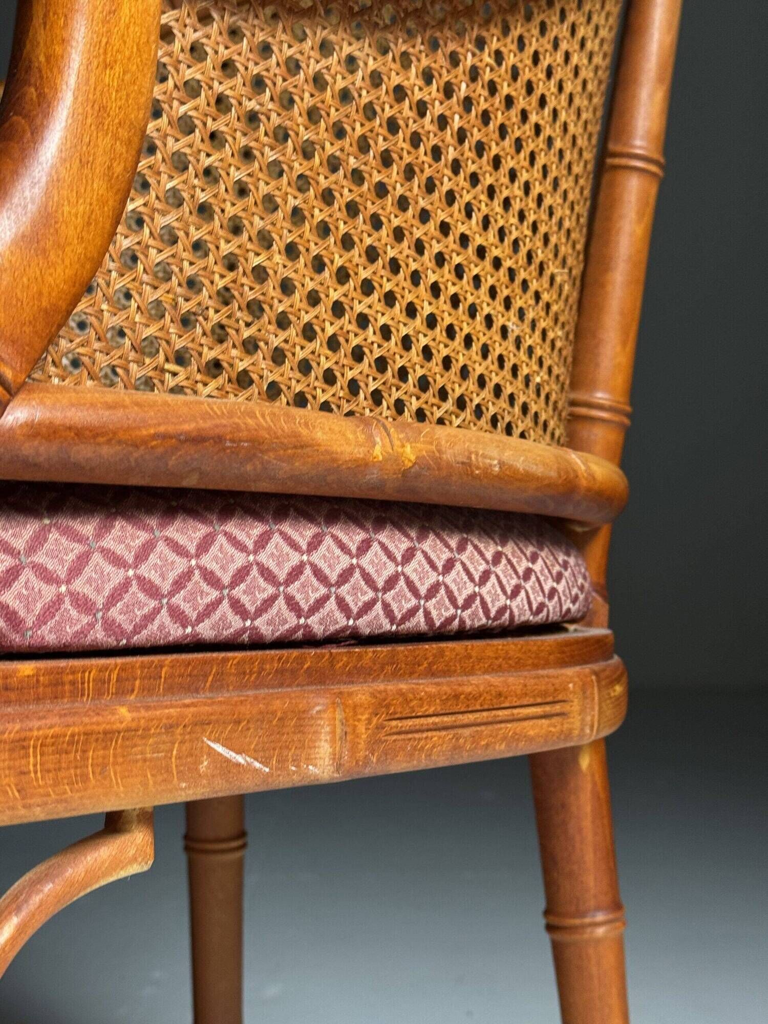 Set of 4 vintage faux bamboo chairs