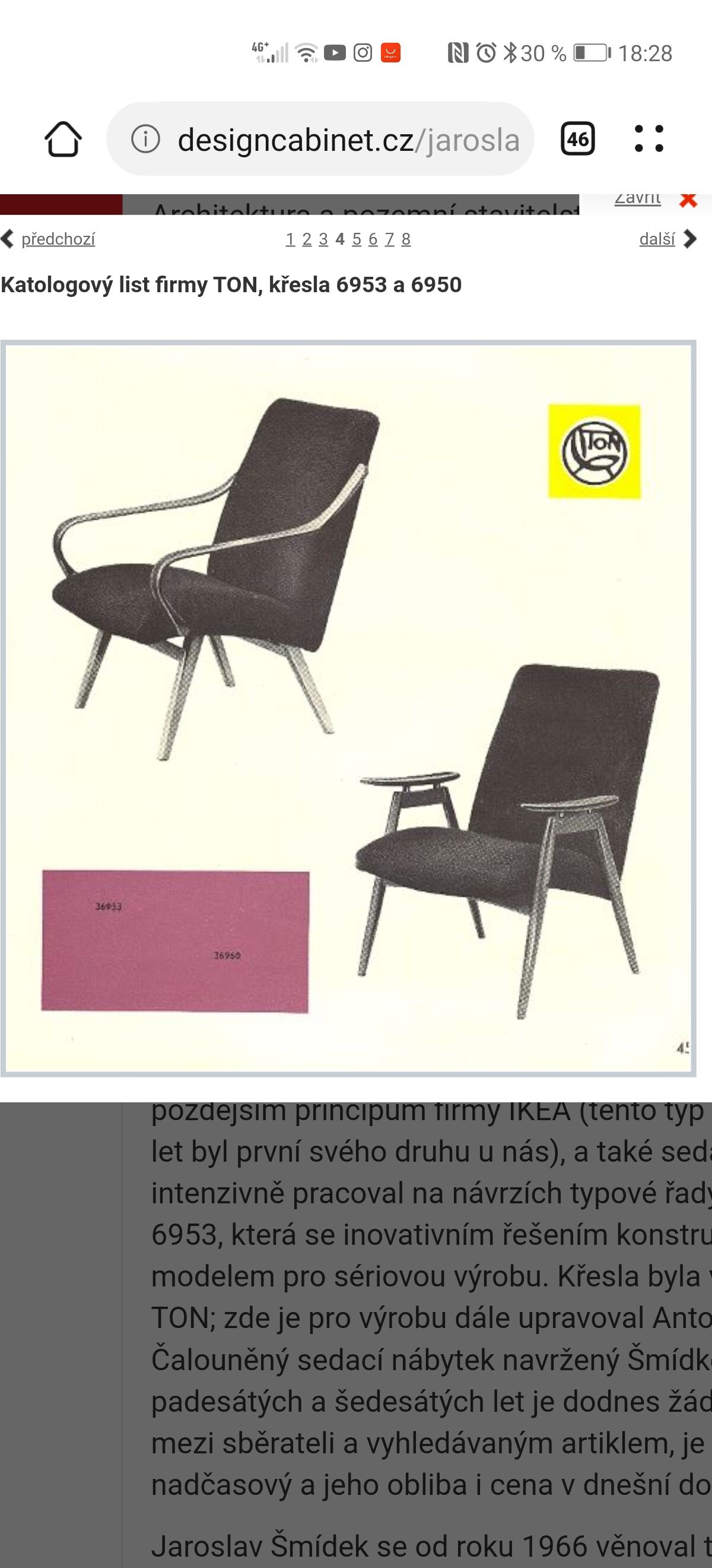 Paire de fauteuils 6953 de Jaroslav Smidek