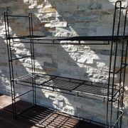 Vintage wall shelf in black wired metal 70s