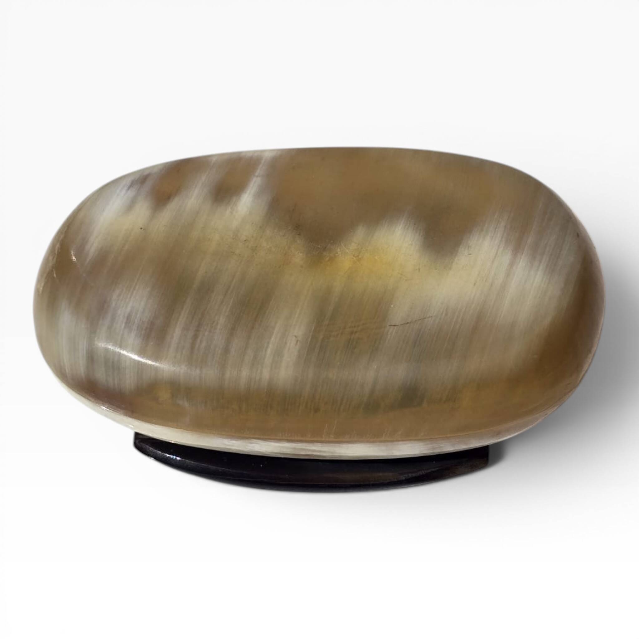 Antique snuffbox in blonde and black horn — 19th century — hinge