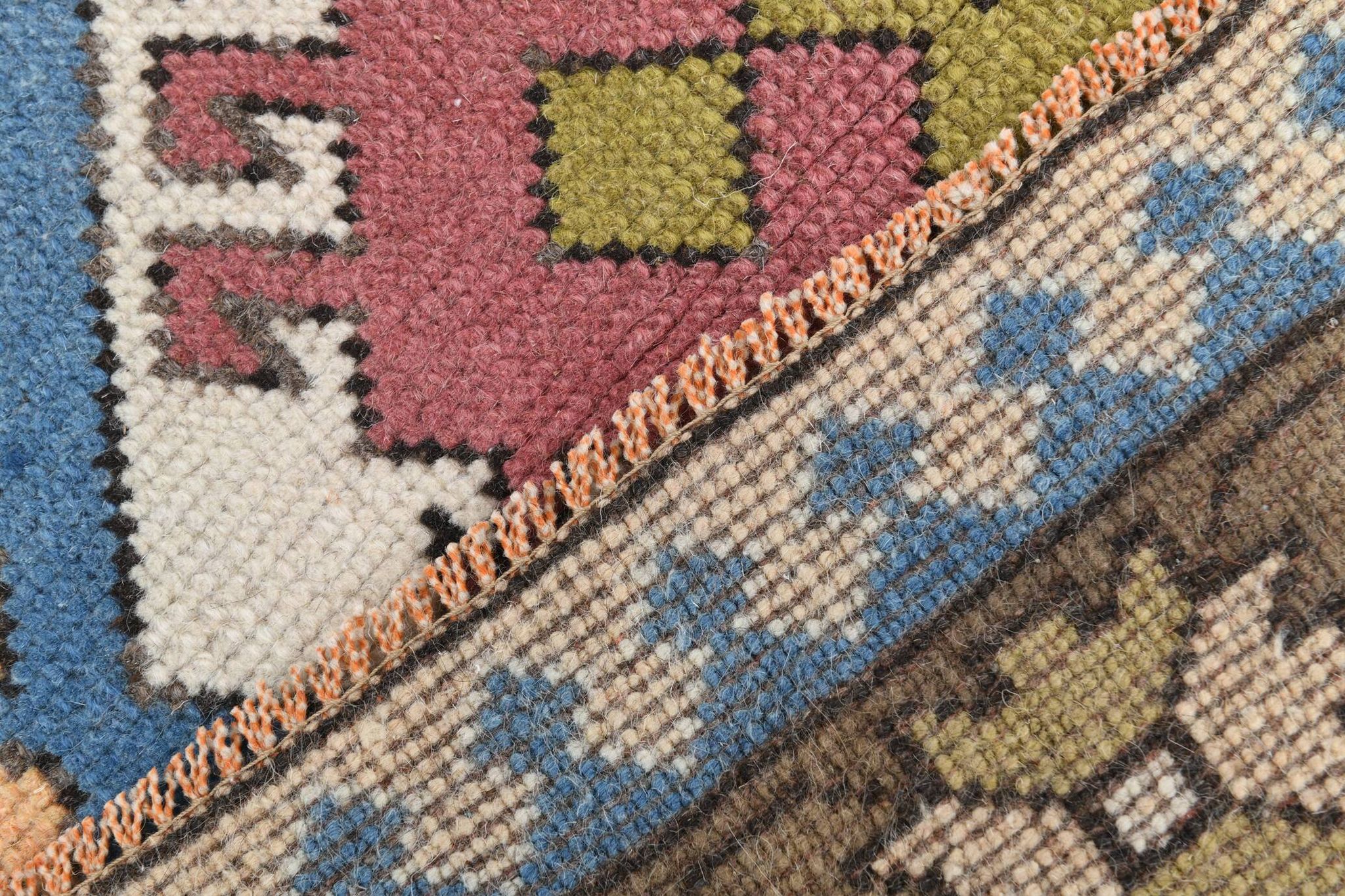 Mustard Pink Oriental Pattern Turkish Rug, 135x232Cm